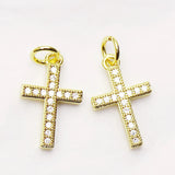 20 Pcs Zirconia Cross Charms Necklace Pendant Women Accessories