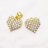 20 Pcs Zirconia Heart Necklace Charms Pendant Jewelry