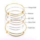 20Pcs Lady Wire Adjustable Bangle Bracelet 5 Colors