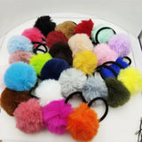 20 Pcs Girl's Fluffy Banny Hair Rubber Bands Pompon Elastic Ponytail Holder