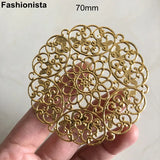 20 Pcs Large Filigree Metal Slice Wraps Flower Pattern Scroll Gold/Steel Color