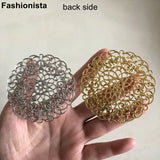 20 Pcs Large Filigree Metal Slice Wraps Flower Pattern Scroll Gold/Steel Color