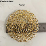 20 Pcs Large Filigree Metal Slice Wraps Flower Pattern Scroll Gold/Steel Color