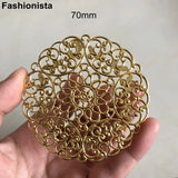 20 Pcs Large Filigree Metal Slice Wraps Flower Pattern Scroll Gold/Steel Color