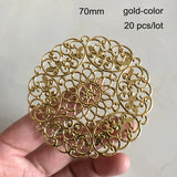 20 Pcs Large Filigree Metal Slice Wraps Flower Pattern Scroll Gold/Steel Color