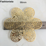20 Pcs 98mm Gold/Steel Flower Slice Filigrees DIY