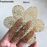 20 Pcs 98mm Gold/Steel Flower Slice Filigrees DIY