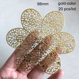 20 Pcs 98mm Gold/Steel Flower Slice Filigrees DIY