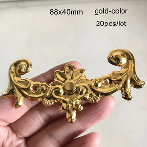 20 Pcs Large Metal Ornament 88x40mm Filigree Slice Wraps Gold/Silver/Bronze