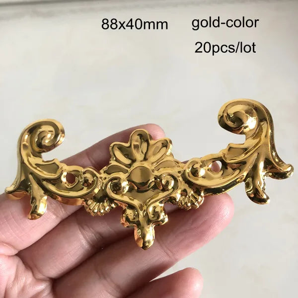 20 Pcs Large Metal Ornament 88x40mm Filigree Slice Wraps Gold/Silver/Bronze