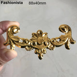 20 Pcs Large Metal Ornament 88x40mm Filigree Slice Wraps Gold/Silver/Bronze
