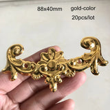 20 Pcs Large Metal Ornament 88x40mm Filigree Slice Wraps Gold/Silver/Bronze