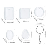 20 Pc Water Drop Round Square Oval Mirror Mold with Key Ring for DIY Keychain