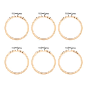 20 Pcs 3 Inch Bamboo Embroidery Hoops Wooden Hoop Ring for Art Craft Sewing