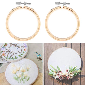 20 Pcs 3 Inch Bamboo Embroidery Hoops Wooden Hoop Ring for Art Craft Sewing