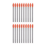 20-Pc 6MM Glass & Tile Drill Bits Set Carbide Drilling Tool