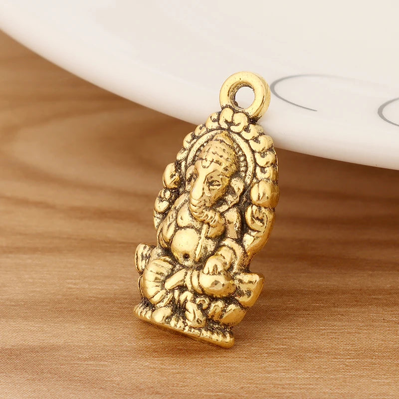 20 Antique Ganesha Elephant Hindu God Charms for DIY Jewellery Making