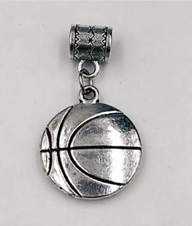 Basketball Bead Dangle for European Charm Bracelet Sport Pendant