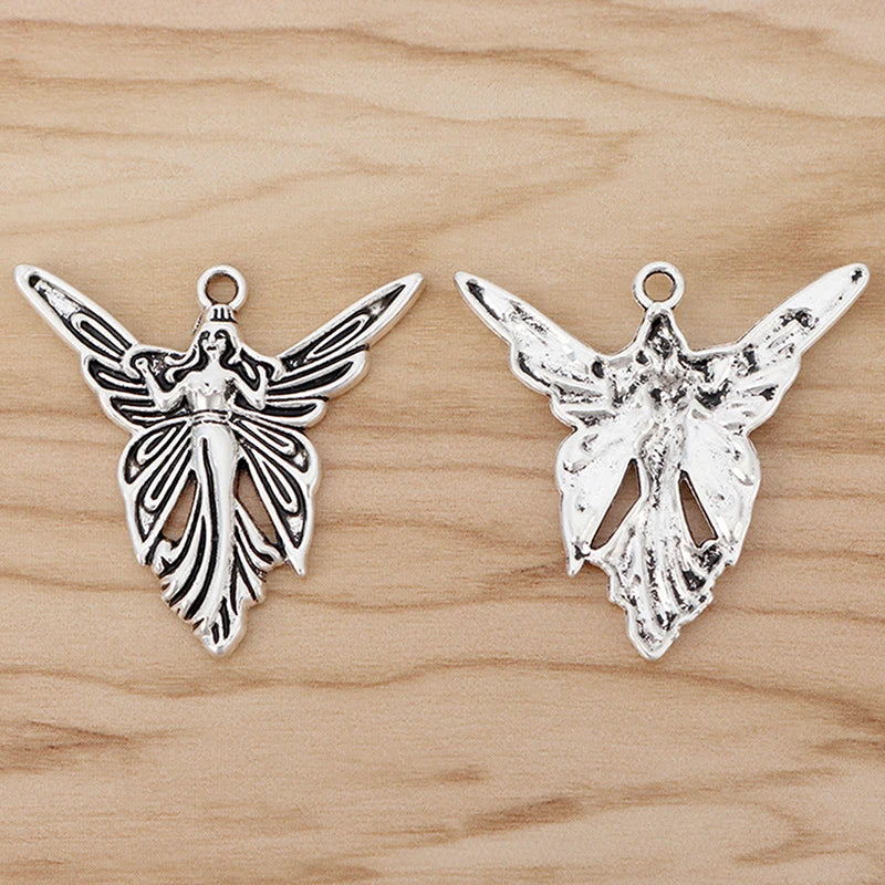 20 Butterfly Angel Fairy Charms Pendants for Jewellery Making Findings