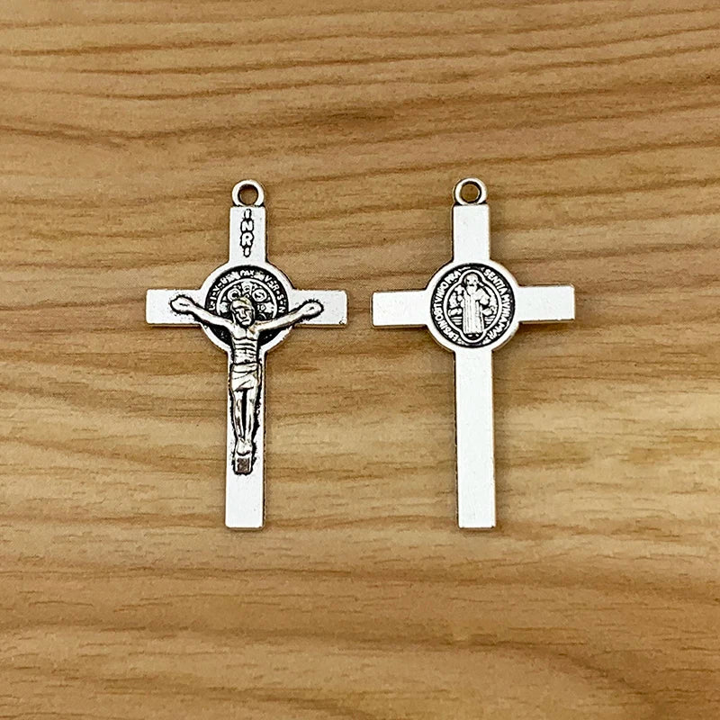 20pc Cross Jesus Crucifix Silver Charms Pendants DIY Necklace Jewelry Making