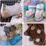20pcs DIY Faux Fox Fur Pom Pom Elastic Loop Hats Keychains Scarves Gloves Bags