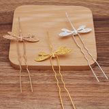 20 Dragonfly Hair Forks Filigree Hair Sticks Hairpin Bridal Headwear DIY
