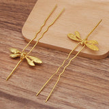 20 Dragonfly Hair Forks Filigree Hair Sticks Hairpin Bridal Headwear DIY