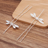 20 Dragonfly Hair Forks Filigree Hair Sticks Hairpin Bridal Headwear DIY