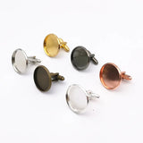 20Pcs 12-20mm Cufflinks Blank Settings in 6 Colors