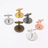 20Pcs 12-20mm Cufflinks Blank Settings in 6 Colors