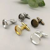 20Pcs 12-20mm Cufflinks Blank Settings in 6 Colors