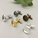 20Pcs 12-20mm Cufflinks Blank Settings in 6 Colors