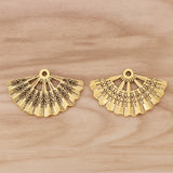 20 Chinese Fan Charms Pendants Beads for Necklace Bracelet Making