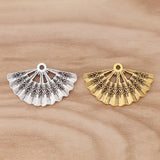 20 Chinese Fan Charms Pendants Beads for Necklace Bracelet Making