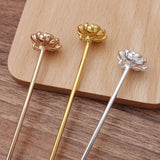 20 Pcs Alloy Flower Stamen Hair Forks Hair Sticks DIY Bridal Headwear