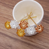 20 Pcs Alloy Flower Stamen Hair Forks Hair Sticks DIY Bridal Headwear