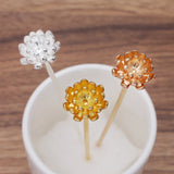 20 Pcs Alloy Flower Stamen Hair Forks Hair Sticks DIY Bridal Headwear