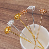 20 Pcs Alloy Flower Stamen Hair Forks Hair Sticks DIY Bridal Headwear