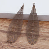 20PCS 25x85mm Leaf Metal Pendant Earring Component DIY Charms