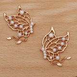 20Pcs 36*45mm Metal Inlaid w/ Pearls Butterfly DIY Jewelry Settings