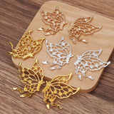 20Pcs 36*45mm Metal Inlaid w/ Pearls Butterfly DIY Jewelry Settings