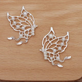 20Pcs 36*45mm Metal Inlaid w/ Pearls Butterfly DIY Jewelry Settings