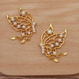 20Pcs 36*45mm Metal Inlaid w/ Pearls Butterfly DIY Jewelry Settings