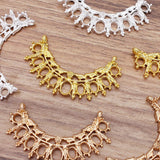 20 Pcs 58mm Metal Filigree Flower Hair Embellishment DIY Jewelry Making