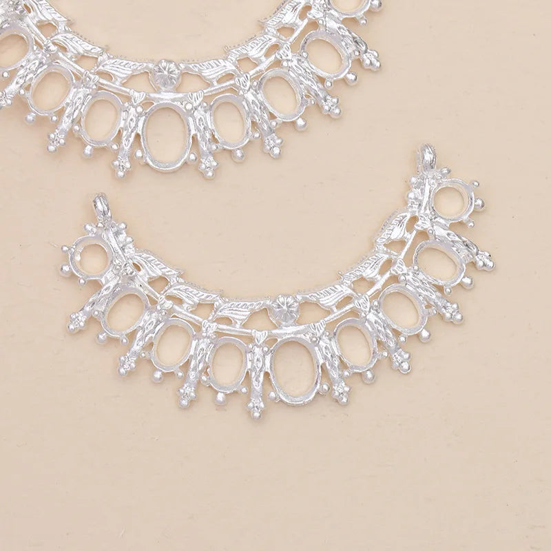 20 Pcs 58mm Metal Filigree Flower Hair Embellishment DIY Jewelry Making