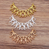 20 Pcs 58mm Metal Filigree Flower Hair Embellishment DIY Jewelry Making