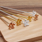 Metal Flower Hair Sticks Hairpins Bridal Headwear DIY Hair Accessories