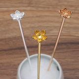 Metal Flower Hair Sticks Hairpins Bridal Headwear DIY Hair Accessories