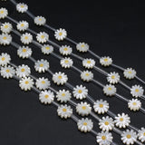 20 Natural Conch Shell Sun Flower Beads for DIY Jewelry Making