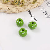20 Pack Polka Dot Wood Beads DIY Crafts Kids Toys Jewelry